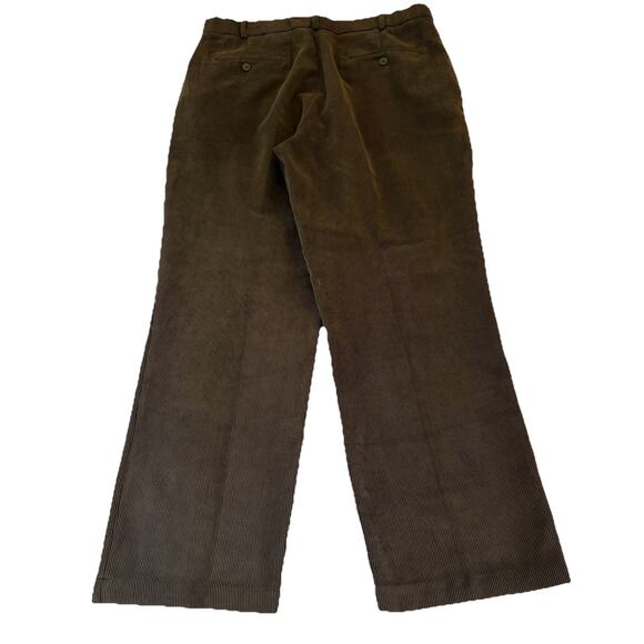 Vintage Haband's Lions Den Men's 36 Medium Green Corduroy Pants Stretch Waist - Picture 2 of 11